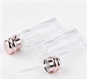 Twisted Rose Gold Cap Waist Shaped Clear <b>Lip</b> <b>Gloss</b> Tube Empty Liquid Lipstick Container - Product Image 4