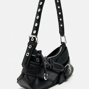 กระเป๋าใต้วงแขนทำจากวัสดุสองโทนมีดีไซน์หัวเข็มขัด PU - Product Image 4