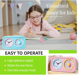 Temporizador Visual para Niños con Reloj, Temporizador <span class=keywords><strong>Pomodoro</strong></span> de 60 Minutos con Alarma, Herramienta de Gestión del Tiempo Silenciosa con Luz Nocturna - Product Image 3