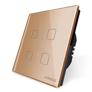 Smartdust UE Estándar 4 Gang No Neutral Tuya eWelink APP Wifi Control Interruptor de luz inteligente