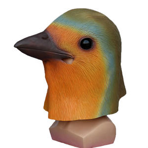 Topeng burung Robin lucu kostum pesta lateks Halloween topeng hewan properti burung liar Aksesori pesta dansa lucu - Product Image 6