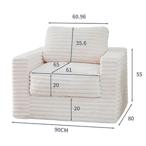 Canapé-lit en forme d'éponge 90x80x55cm, chaise convertible à une place pour enfants et adultes - Product Image 1
