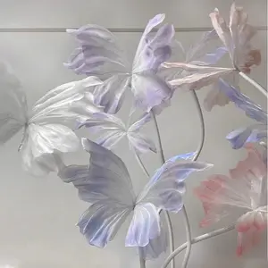 New Silk Butterfly Flower Wedding Scene Background Wall Decoration Outdoor Window Simulation Butterfly Artificial Butterfly