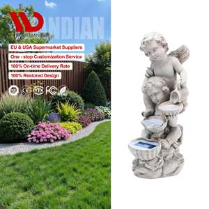 <span class=keywords><strong>Fontaine</strong></span> d'eau avec sculpture d'ange en résine faite à <span class=keywords><strong>la</strong></span> main, style moderne américain, avec lumière solaire pour <span class=keywords><strong>la</strong></span> décoration extérieure du jardin et de <span class=keywords><strong>la</strong></span> maison - Product Image 1