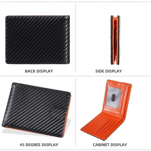 Nouveau portefeuille court en fibre de carbone pour <span class=keywords><strong>homme</strong></span>, simple et fin, <span class=keywords><strong>porte</strong></span>-cartes de crédit, <span class=keywords><strong>porte</strong></span>-<span class=keywords><strong>monnaie</strong></span> avec plusieurs emplacements pour cartes, étui pour carte d'identité professionnelle - Product Image 4