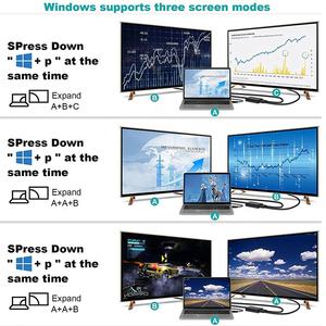 4K 60Hz USB vers <span class=keywords><strong>double</strong></span> <span class=keywords><strong>sortie</strong></span> <span class=keywords><strong>HDMI</strong></span> X2 avec convertisseur audio <span class=keywords><strong>Câble</strong></span> adaptateur pour connecter un ordinateur portable à un moniteur pour Mac et Windows - Product Image 6