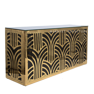 Mesas de Cóctel de Diseño de Lujo para Fiestas de Boda, Negras y Doradas, para Discotecas, Bares y Eventos - Product Image 1