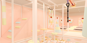 Aire de jeux intérieure personnalisée Macaron Pastel avec double toboggan, piscine à balles et <span class=keywords><strong>tour</strong></span> de jeux interactive pour centre commercial FEC - Product Image 6