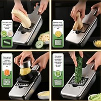 Nouvel ensemble manuel transfrontalier de 4 pièces en acier inoxydable 304, coupe-légumes multifonctionnel, râpe à pommes de terre, trancheuse, compatible lave-vaisselle