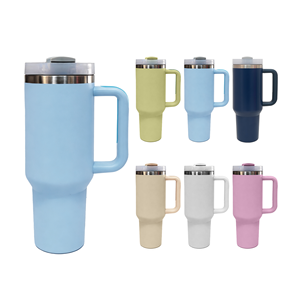 Factory Price Custom logo <b>Double</b> <b>Wall</b> Vacuum Insulated Travel Mug Cup 40oz Stainless Steel Tumbler with Handle and Lid - Product Image 5