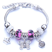 PFT 2026 Nueva Pulsera de Cuentas para Mujer al por Mayor, Joyería Estilo Bohemia, Pulsera Ajustable de Acero Inoxidable con Piedra Natural y Mariposa