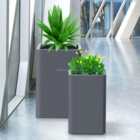 Produit en métal personnalisé en acier inoxydable grand pot de plantes feuille de pot de fleur d'extérieur patiné de jardin