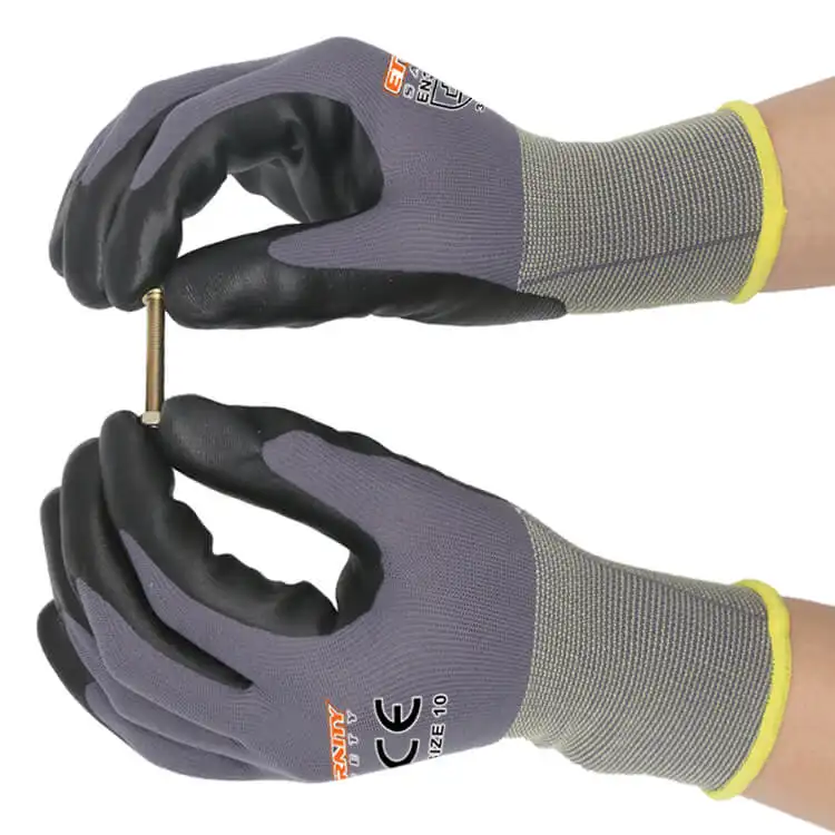 Top sale global firm grip men's oil resistant utility foam nitrile coated manufacturer of safety hard work gloves