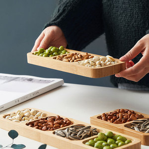 3 lưới tre tự nhiên trái cây khô phục vụ tấm chia đa chức năng Khay cho các loại hạt món khai vị Snack bằng gỗ nhỏ Kẹo tấm - Product Image 3