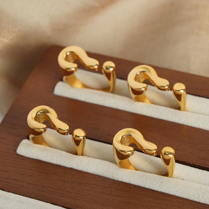 Câu hỏi Cổ Điển Mới Ins cử chỉ mở vòng thép Titan 18K vài Vòng dấu chấm than Câu Hỏi đánh dấu Vòng nữ - Product Image 3