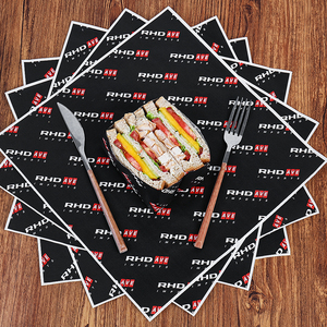 Papel sándwich imprimible de flexografía a prueba de grasa de grado alimenticio para envolver pan hamburguesa papel <span class=keywords><strong>PE</strong></span> recubierto para llevar - Product Image 4