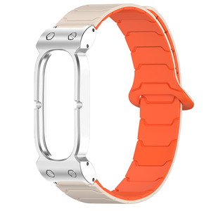 Custom Heavy Duty Metal <b>Case</b> Bumper Magnetic Dual-Color Silicone Wristband Shockproof <b>Watch</b> Band for Google Fitbit Air - Product Image 6