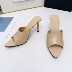 Sandales à talons hauts pour femmes, personnalisées, couleur nude, à bout pointu, avec semelle intérieure en cuir, style sexy et mature, polyvalentes pour cocktails - Product Image 3