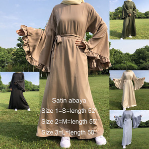 Abaya modeste avec manches à volants, ceinture à poche, robe musulmane fluide à manches évasées, Dubai EID, vêtements islamiques pour femmes - Product Image 5