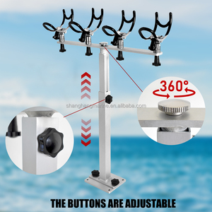 Accessoires de bateau : Porte-canne à pêche en aluminium réglable en forme de V, trempé PVC, 4 tubes, pour yacht - Product Image 3