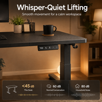 Bureau debout électrique moderne extensible en métal, réglable en hauteur avec contrôleur de mémoire, table de bureau ergonomique noire – Offre Spéciale