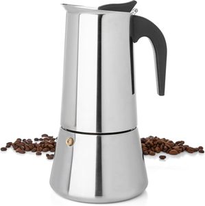 Cafetera Moka con mango de madera de tacto suave para estufa - Product Image 1