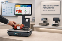Caisse enregistreuse tactile Android certifiée OIML LongFly avec balance de pesage IA et écran capacitif RK3568