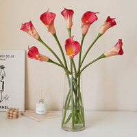 Bunga Calla Lily Simulasi Ukuran Besar PU untuk Dekorasi Pernikahan dan Ruang Tamu, Bunga Calla Lily Buatan