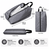 Sac à chaussures de voyage pliable personnalisé, écologique, réutilisable, anti-poussière, organiseur de chaussures portable pour la salle de sport avec poignée et fermeture éclair