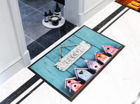Tapis de porte personnalisé à imprimé numérique, sur différentes sortes de surface, poils texturés ou coupe, jacquard entièrement à rayures