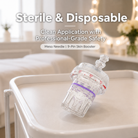 Tête micro-électrode 9 broches pour appareil de mésothérapie standard, embout de mésothérapie réglable et scellé anti-gaspillage, compatible avec la plupart des sérums esthétiques