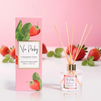Diffuseur de parfum d'ambiance Via Pinky 100ml, senteur fraise, longue durée, arôme naturel, pour chambre, salon, hôtel, diffuseur à bâtonnets