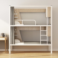 Lit superposé métallique pour auberge de jeunesse, lit double pour gîte, capsule spatiale, lit de dortoir étudiant moderne épaissi et renforcé