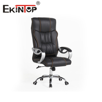 Fauteuil de Bureau de Direction Ekintop Économique en PU à Dossier Haut, Confortable et Ergonomique, en Cuir pour PDG et Manager