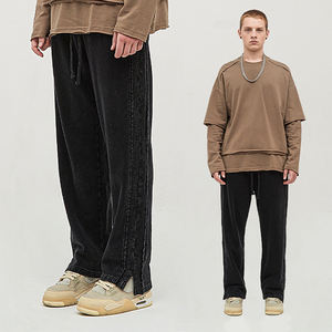 السراويل الجانبية الصوف الدائري الساق شوكة السراويل المياه الأوروبي والأمريكية السراويل عالية الشارع الرجال البضائع - Product Image 2