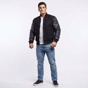 2025 New FINER THREADS Custom Logo Winter Varsity <b>Jacket</b> Men Unisex Casual Sportswear Stand Collar Front Logo Polyester/Cotton - Product Image 1