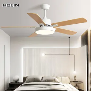 Bldc Quạt trần 52inch Điều khiển từ xa trang trí LED Đèn chùm quạt trần với ánh sáng