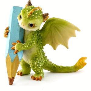 Poupée de dinosaure <span class=keywords><strong>vert</strong></span> écologique créatif mignon dessin animé Dragon ornements transfrontalier vente chaude résine modèle Animal artificiel - Product Image 3
