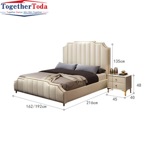 เตียงคู่ขนาดคิงไซส์สำหรับเฟอร์นิเจอร์ห้องนอนบ้านไฟหรูหราดีไซน์ใหม่ล่าสุด - Product Image 6