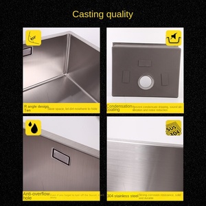 304 Stainless Steel Single Large Handmade Undercounter Basin for Household Kitchen Thickened <b>Vegetable</b> Washing 97830 - Product Image 3