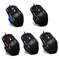 Souris optique filaire de jeu USB G6 avec 7 boutons et rétroéclairage RGB à 7 couleurs