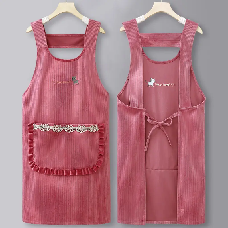 Household Cotton Kitchen Anti-oil Breathable Overalls Adult Women Fashion Work Cooking Apron