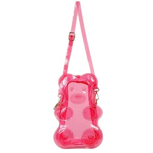 Tùy chỉnh thời trang trong suốt thạch PVC gấu hình dạng Crossbody Túi Dễ Thương Mini rõ ràng Ba lô cho cô gái - Product Image 5
