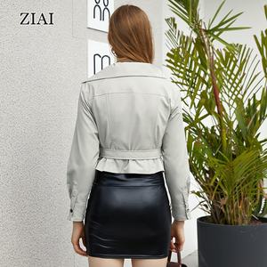 Nouveau <span class=keywords><strong>Trench</strong></span>-coat ample à revers et tempérament pour femmes coupe-vent <span class=keywords><strong>court</strong></span> avec ceinture Vente en gros - Product Image 6