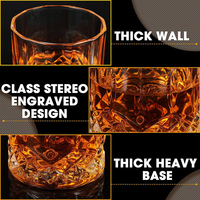 10oz Premium sans plomb roches transparentes gobelet cristal coupe whisky à l'ancienne pour boire du Bourbon Scotch pour Cognac