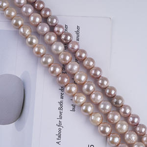 ไข่มุกน้ำจืดธรรมชาติ ขนาด 9-10 มม. แบบสองด้าน เงา รูตรง คละสี สำหรับทำสร้อยคอและกำไล DIY - Product Image 3