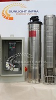 Pompe solaire submersible triphasée haute pression 2 CV à plusieurs étages pour applications en puits profonds et utilisation agricole, garantie 5 ans