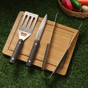 Accessoires et outils de <span class=keywords><strong>barbecue</strong></span> en métal Fournitures de jardin en bois pour gril de foyer Ensemble d'accessoires pour <span class=keywords><strong>barbecue</strong></span> - Product Image 4