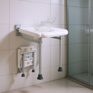 Banc de douche pliable mural, 15,7 x 14,8 pouces, gain de place, pour personnes âgées, femmes enceintes, adultes et enfants - Product Image 2