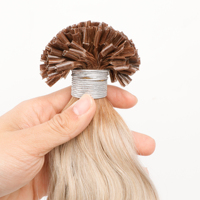 Prix d'usine 100% Cheveux Humains Remy Européens Alignés Double Drawn Bouclés Extensions de Cheveux à Pointe en U en Kératine Sans Enchevêtrement pour Femmes